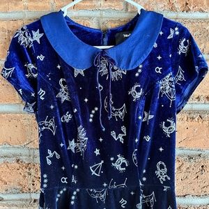 ModCloth x Collectif Zodiac Velvet Skater Dress